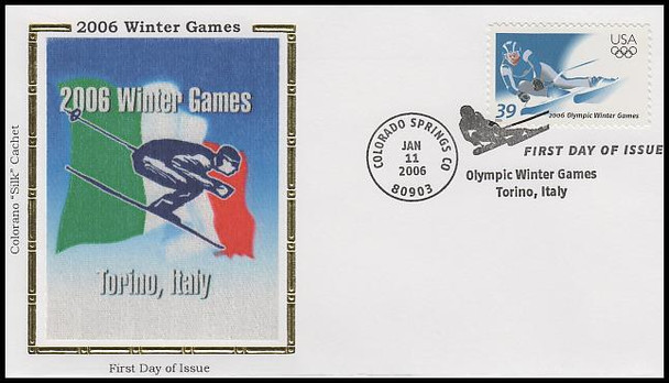 3995 / 39c Olympic Winter Games 2006 Colorano Silk FDC