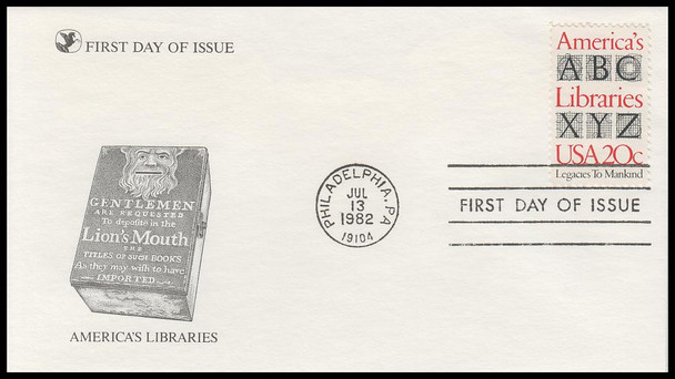 2015 / 20c Libraries of America 1982 Reader's Digest FDC