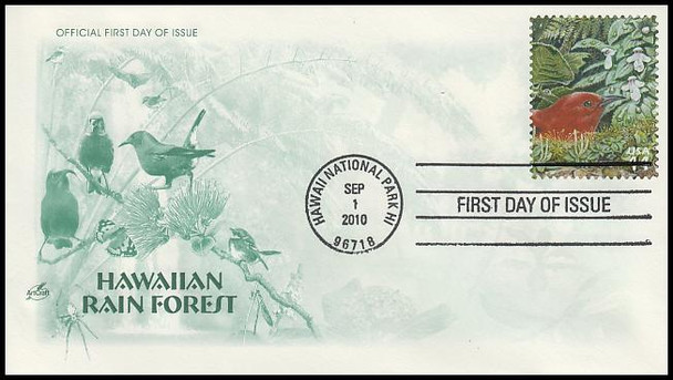 4474 a-j / 44c Hawaiian Rain Forest : Nature Of America Series Set of 10 Artcraft 2010 FDCs