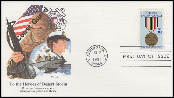 2551 / 29c Desert Storm Heroes Set of 5 Different Cachets 1991 Fleetwood First Day Covers