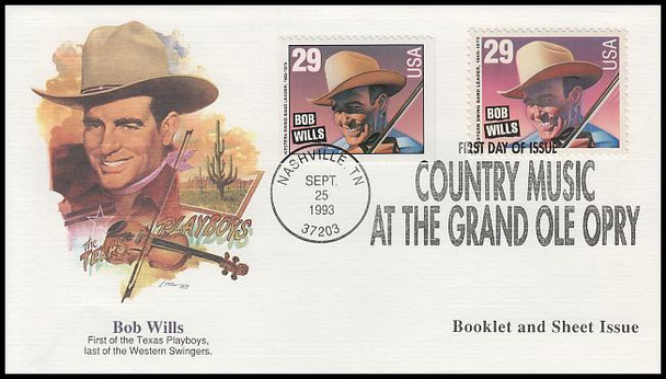 2771 - 2778 / 29c Legends of Country and Western Music Sheet & Booklet Set of 4 Fleetwood 1993 FDCs