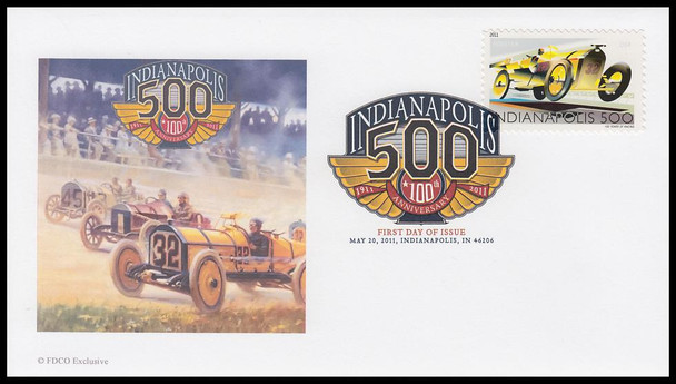 4530 / 44c Indianapolis 500 : 100th Annv. 2011 Digital Color Postmark FDCO Exclusive First Day Cover