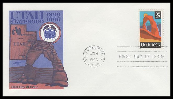 3024 / 32c Utah Statehood Artmaster 1996 First Day Cover