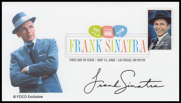 4265 / 42c Frank Sinatra Signature : Las Vegas, NV Postmark Digital Color Postmark 2008 FDCO Exclusive FDC