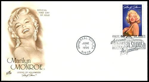 2967 / 32c Marilyn Monroe : Legends of Hollywood Artcraft 1995 FDC