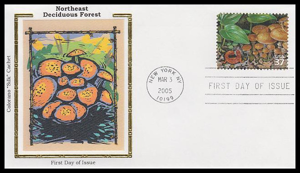 3899 a - j / 37c Northeast Deciduous Forest : Nature of America Series Set of 10 Colorano SIlk 2005 First Day Covers