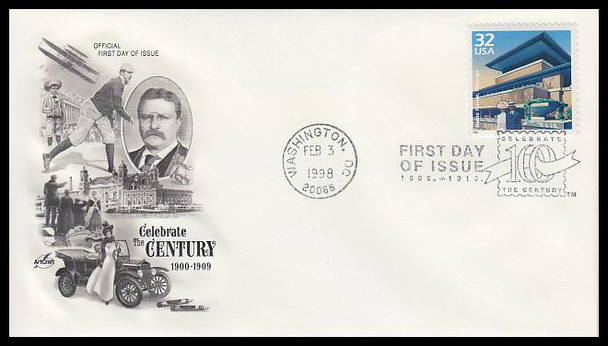 3182a-o / 32c Celebrate The Century ( CTC ) 1900s Set of 15 Artcraft 1998 FDCs