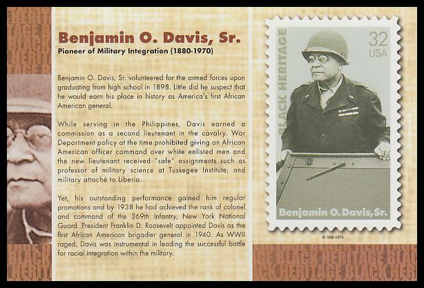 Benjamin O. Davis, Sr. : Black Heritage 4" x 6" Collectible Postcard