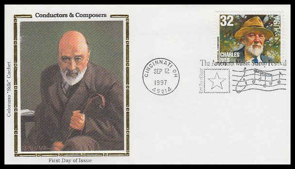 3158 - 3165 / 32c Classical Composers and Conductors : American Music Series Set of 8 Colorano Silk 1997 FDCs