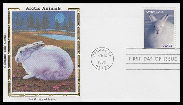 3288 - 3292 / 33c Arctic Animals Set of 5 Colorano Silk 1999 First Day Covers