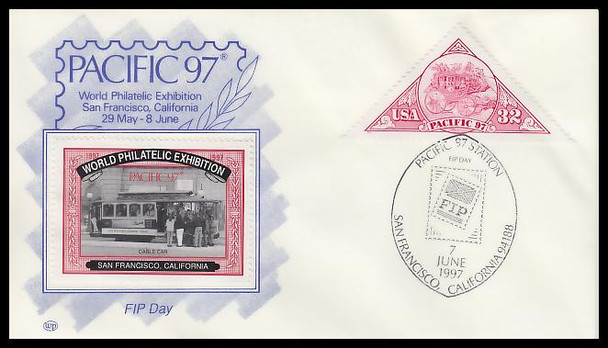 3131 / 32c Stagecoach Pacific '97 June 7th Red Cinderella Stamp Cachet WP Event Show Cover