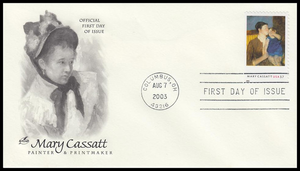 3804 - 3807 / 37c Mary Cassatt Paintings Set of 4 Artcraft 2003 First Day Covers