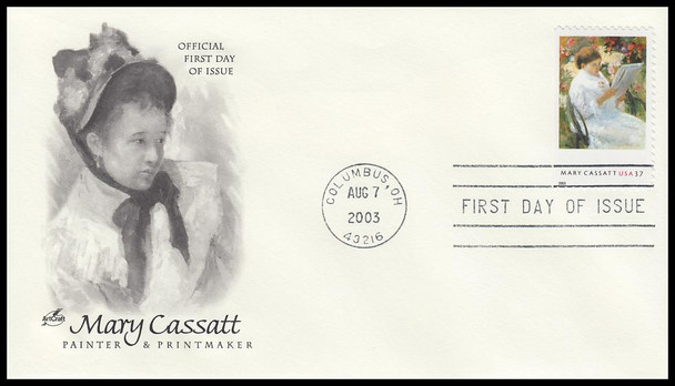 3804 - 3807 / 37c Mary Cassatt Paintings Set of 4 Artcraft 2003 First Day Covers