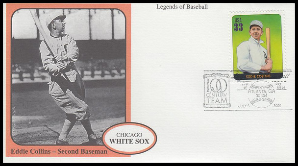 3408a - t  / 33c Legends of Baseball Set of 20 Mystic 2000 FDCs (Cachets are off center on some envelopes)