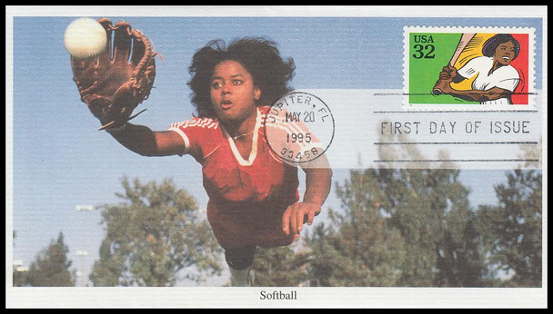 2961 - 2965 / 32c Recreational Sports Set of 5 Mystic 1995 First Day Covers