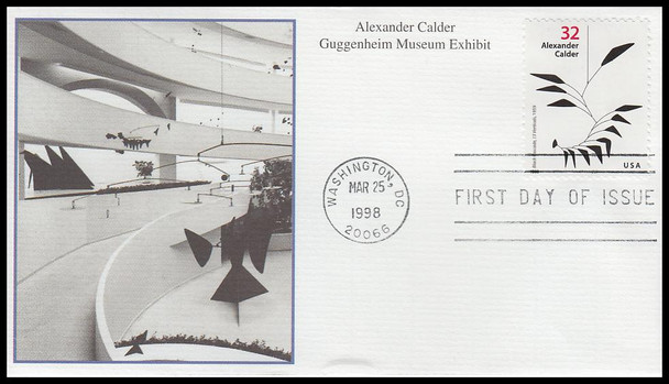 3198 - 3202 / 32c Alexander Calder, Sculptor Set of 5 Mystic 1998 FDCs