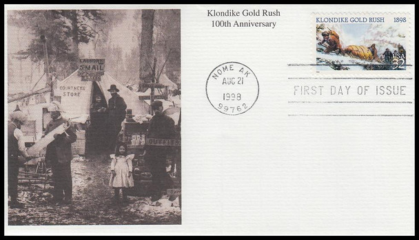 3235 / 32c Klondike Gold Rush 1998 Mystic FDC