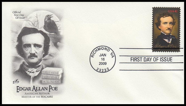 4377 / 42c Edgar Allan Poe 2009 Artcraft FDC