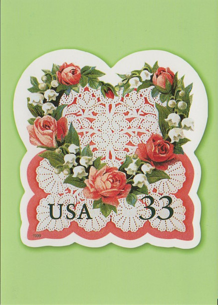 1999 33c Victorian Lace Love Stamp Collectible Postcard