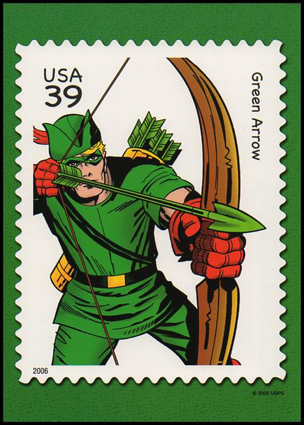 Green Arrow : DC Comics Super Heroes Stamp Collectible Jumbo Postcard