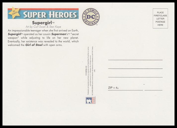 Supergirl  : DC Comics Super Heroes Stamp Collectible Jumbo Postcard