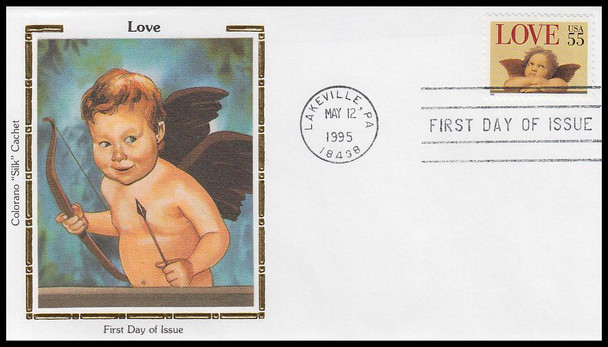 2958 / 55c Love - Cherub Sheet Issue / Love Stamp Colorano Silk 1995 First Day Cover