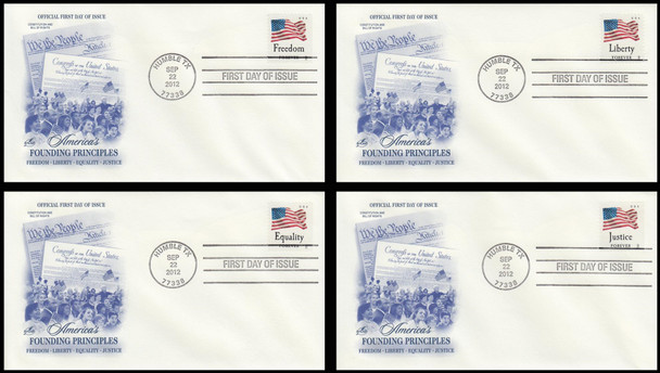 4706 - 4709 / 45c Four Flags ATM Booklet Singles Set of 4 Artcraft 2012 FDCs