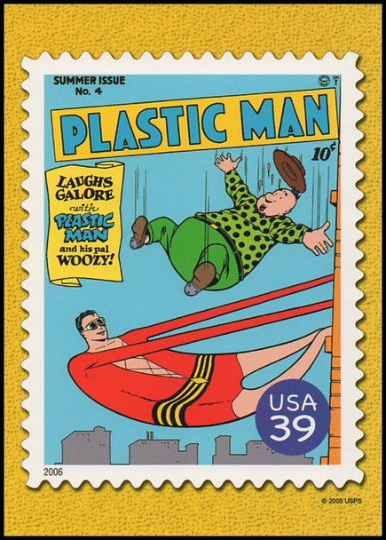 Plastic Man Comic Book Cover : DC Comics Super Heroes Stamp Collectible Jumbo Postcard