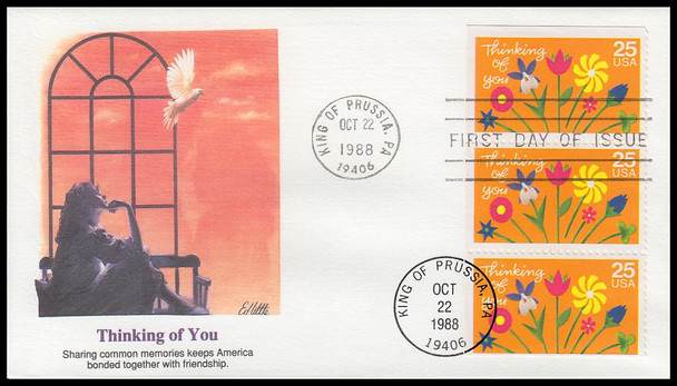 2395 - 2398 / Special Occasions Half Booklets Set of 4 Fleetwood 1988 First Day Covers