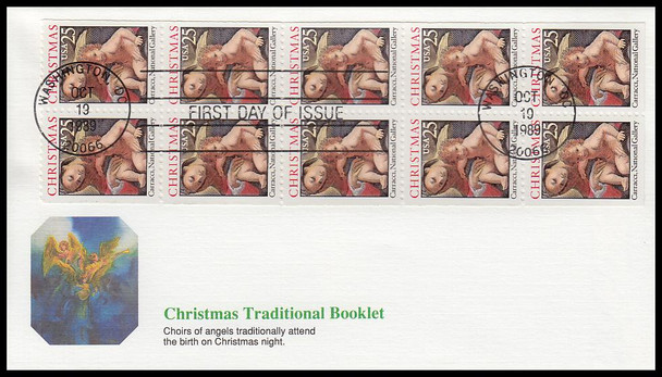 2427a/ 25c Madonna and Child Booklet Pane 1989 Fleetwood First Day Cover