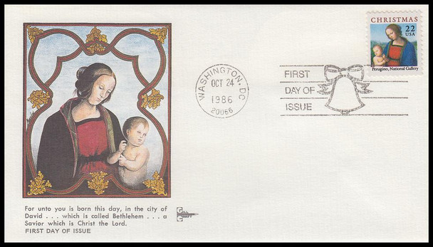 2244 / 22c Madonna and Child by Perugino 1986 Gill Craft First Day Cover