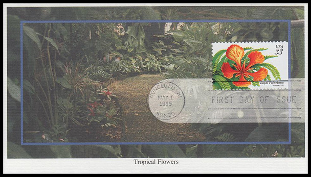 3311 / 33c Royal Poinciana : Tropical Flowers 1999 Mystic FDC