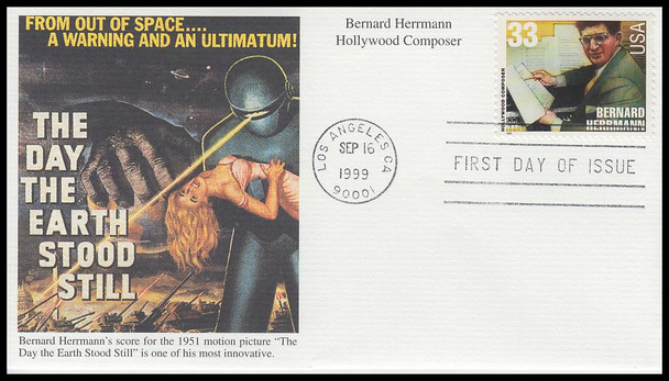 3339 - 3344 / 33c Hollywood Composers Set of 6 Mystic 1999 First Day Covers