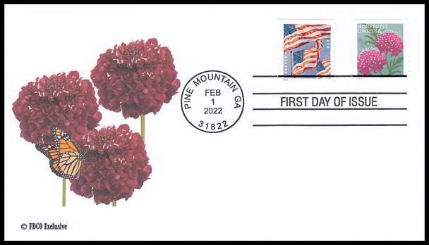 5664 - 5665 / 5c Butterfly Garden Flowers Set of 2 FDCO Exclusive 2022 FDCs