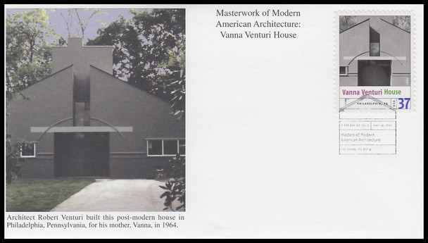 3910 a - l / 37c Masterworks of Modern American Architecture Set of 12 Mystic 2005 First Day Cover