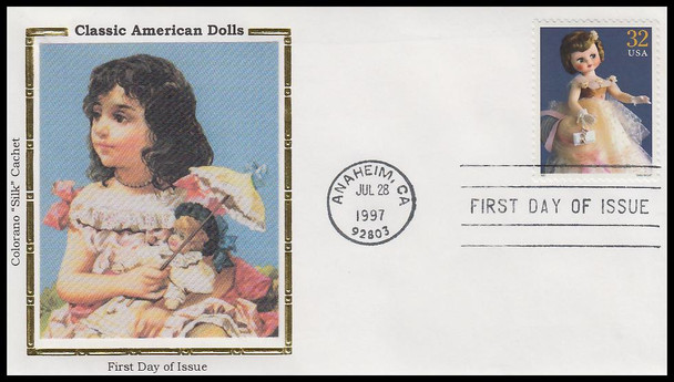 3151a-o / 32c Classic American Dolls Set of 15 Colorano Silk 1997 FDCs