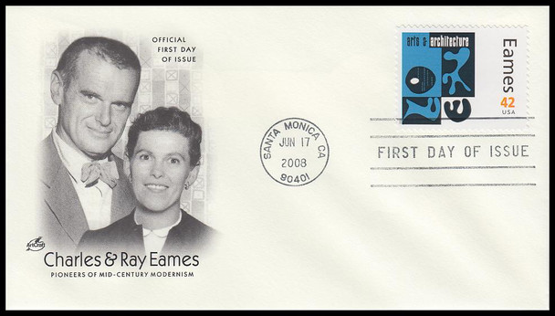 4333 a - p / 42c Charles & Ray Eames : Modern Design Set of 16 with Machine Cancel Artcraft 2008 FDCs