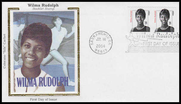 3436 / 23c Wilma Rudolph Convertible Booklet Pair Colorano Silk 2004 First Day Cover
