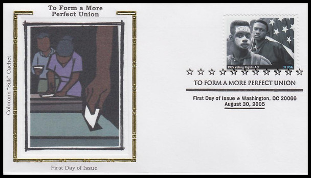 3937 a - j / 37c To Form a More Perfect Union Set of 10 Colorano Silk 2005 First Day Covers