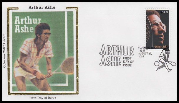 3936 / 37c Arthur Ashe PSA : Tennis Colorano Silk 2005 First Day Cover