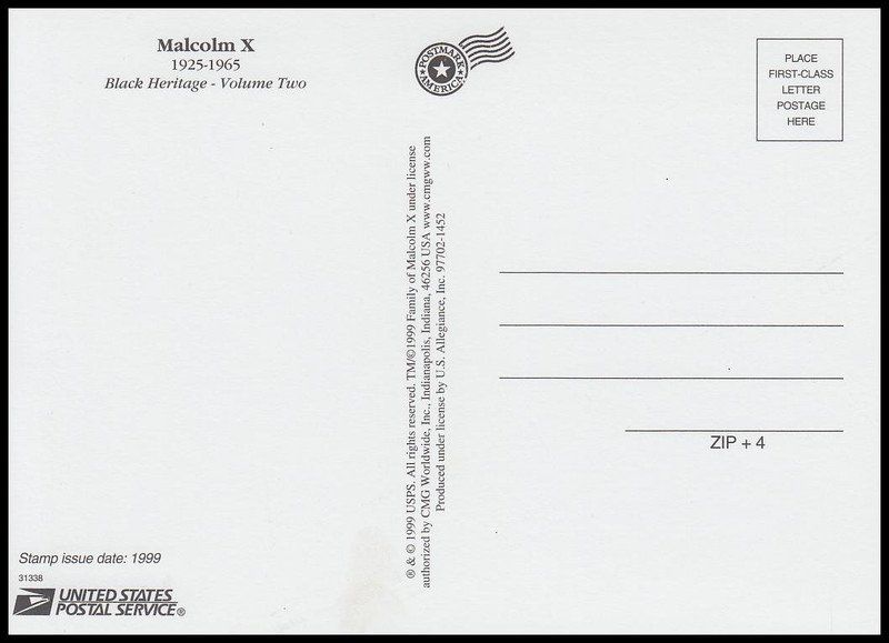 Malcolm X : Black Heritage Stamp Collectible Jumbo Postcard