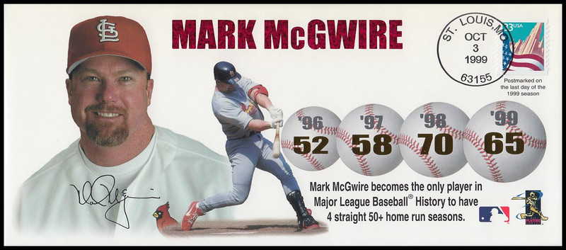 Mark McGwire 4 Straight 50+ Home Run Seasons 1999 CEO Sports