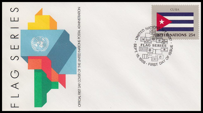 528-543 / 25c Flag Series Set of 16 United Nations 1988 First Day