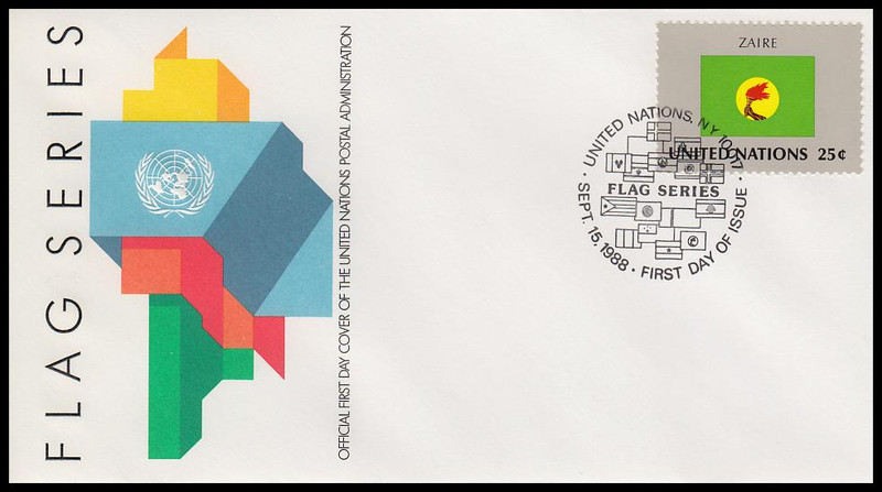 528-543 / 25c Flag Series Set of 16 United Nations 1988 First Day