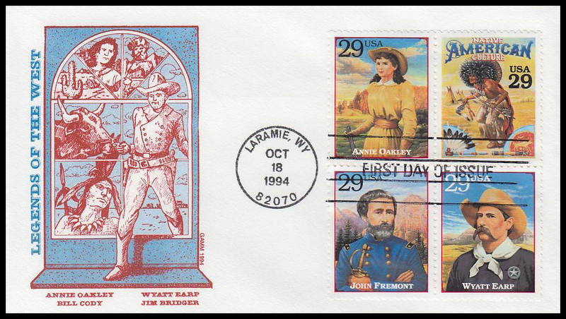 記念グッズ DeNA Baystars Memorial Stamp Collection 2869a - t / 29c Legends of the West : Laramie, WY Postmark All 20