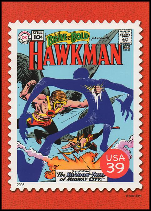 Hawkman Comic Book Cover : DC Comics Super Heroes Stamp