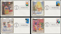 2791 - 2794 / 29c Greetings Christmas Set  of 4 Colorano Silk 1993 First Day Covers