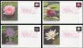 4964 - 4967 / 49c Water Lilies Set of 4 Digital Color Postmark (DCP) Fleetwood 2015 FDCs