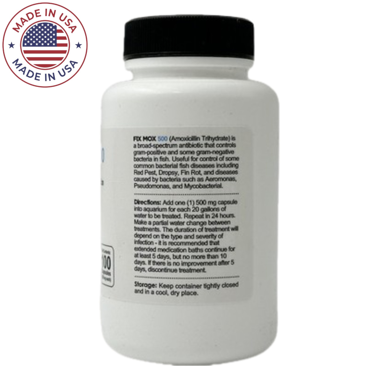 Fish Amoxicillin Antibiotic - 500mg - 100 Capsules | FishTankAntibiotics