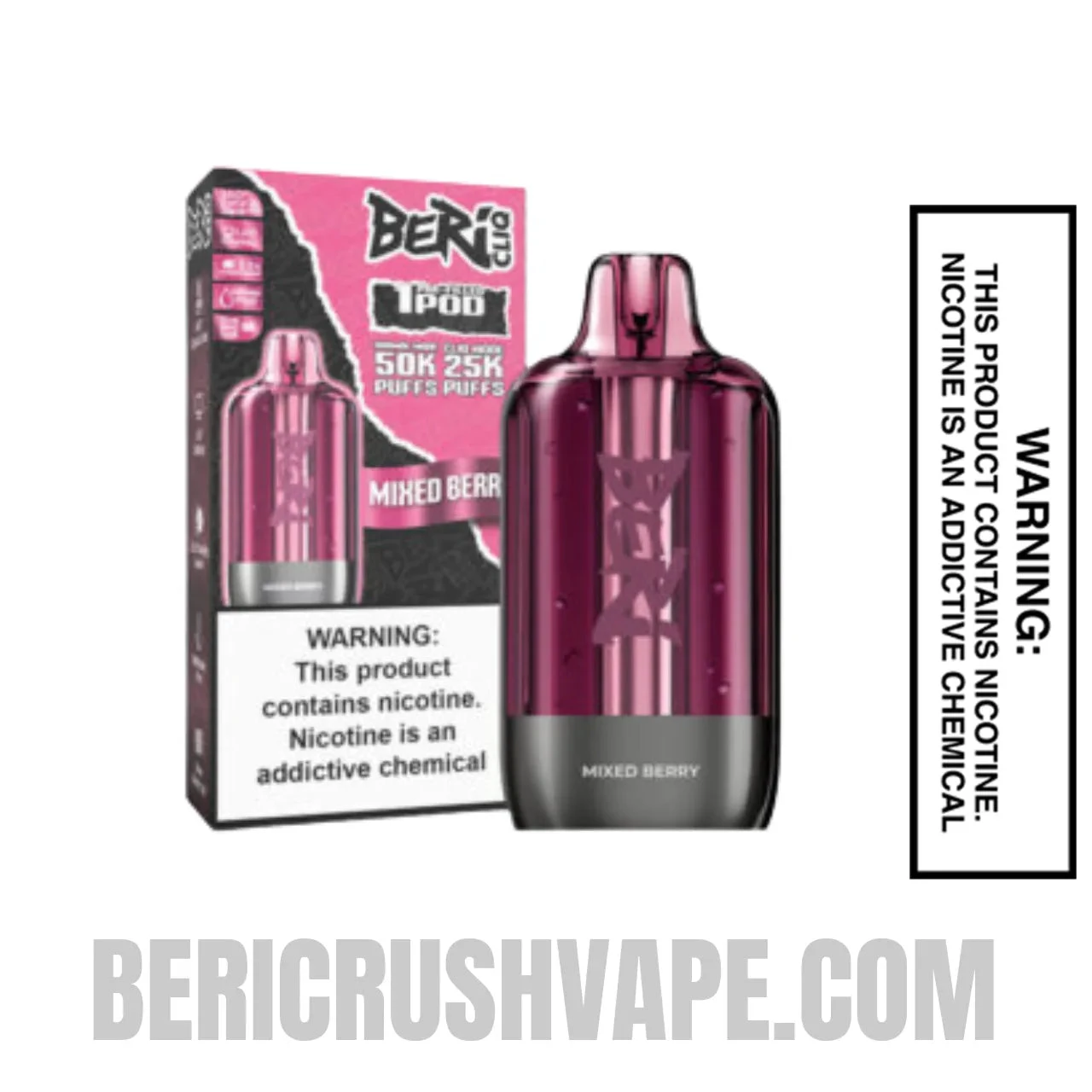 Mixed Berry Beri Cliq 50K Disposable Vape Pod with Specifications